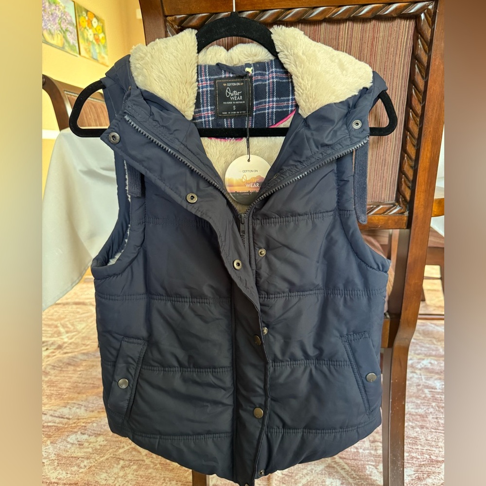 Cotton On Plaid Outerwear with Faux Fur Lining
